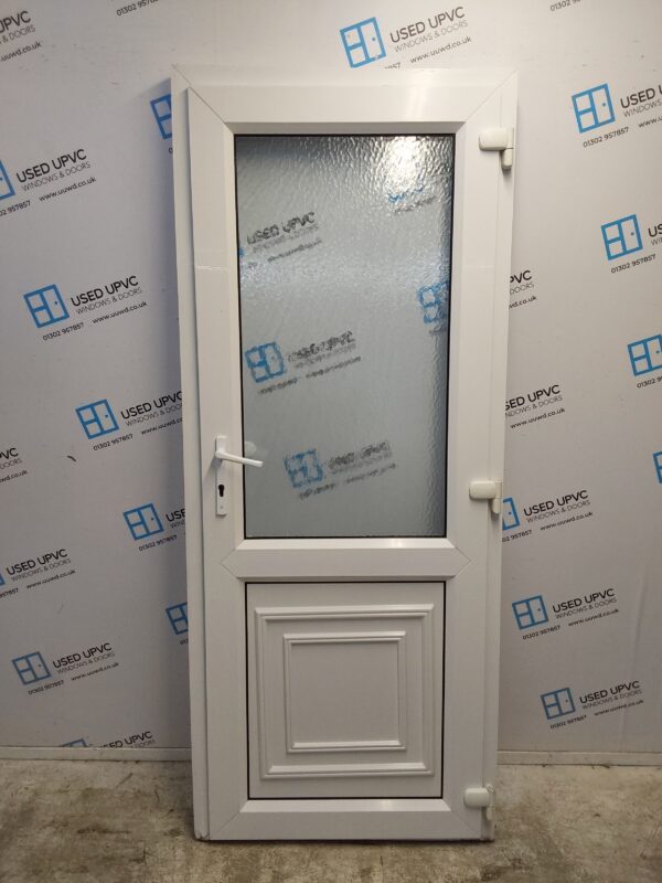 Used White Upvc Back Door 835mm x 2020mm 0286 - Image 2