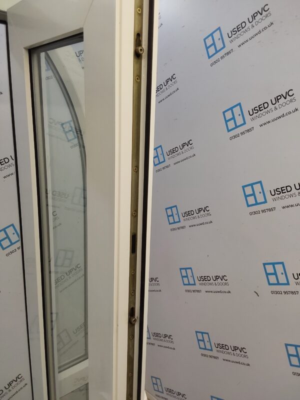 Used White Upvc French Doors With Side Panels And Toplight 1560mm x 2285mm EA4 - Image 4