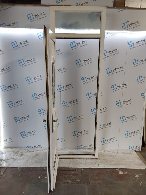Used White Upvc Front Door And Toplight 820mm x 2505mm 0822 - Image 3