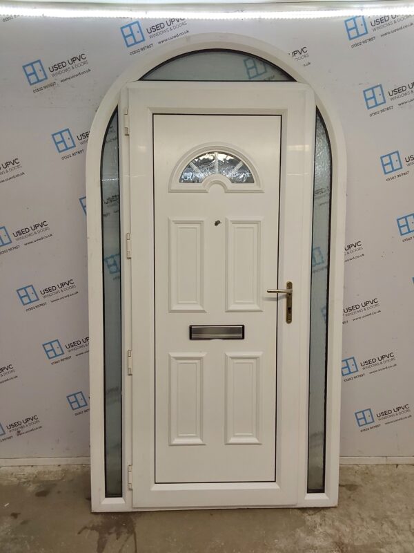 Used White Upvc Front Door With Side Panels And Toplight 1240mm x 2290mm DS018 - Image 2