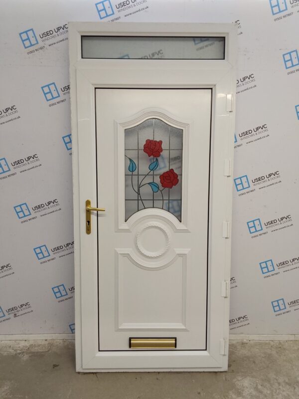 Used White Upvc Front Door And Toplight 1010mm x 2210mm 0645 - Image 2
