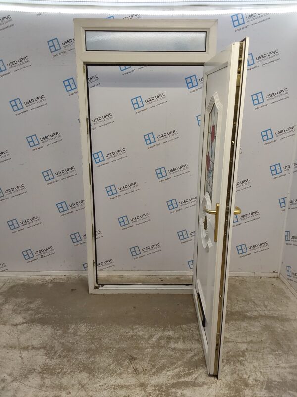 Used White Upvc Front Door And Toplight 1010mm x 2210mm 0645 - Image 3