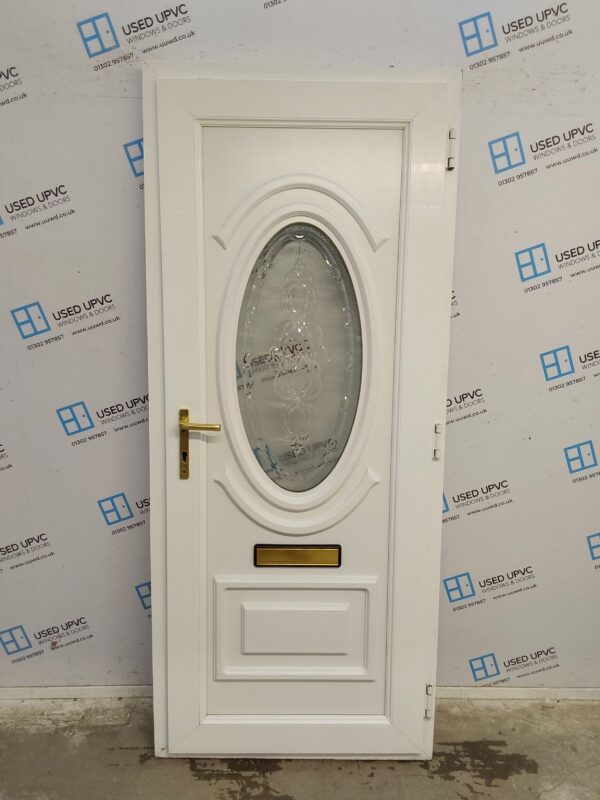 Used White Upvc Front Door 870mm x 2045mm 0458 - Image 2