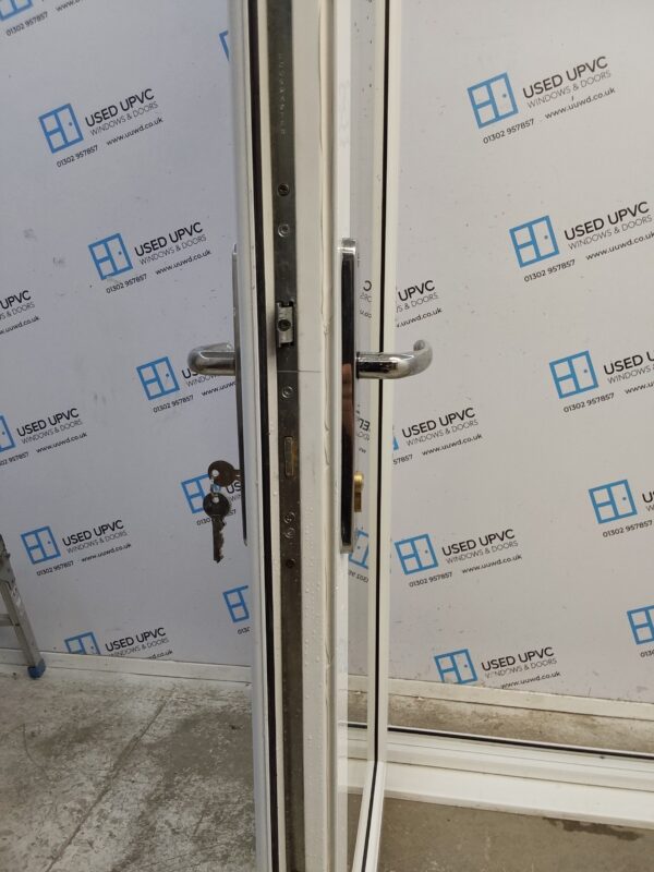 Used White Upvc French Doors 1810mm x 2090mm (Reduce To 2070mm) EA2 - Image 4