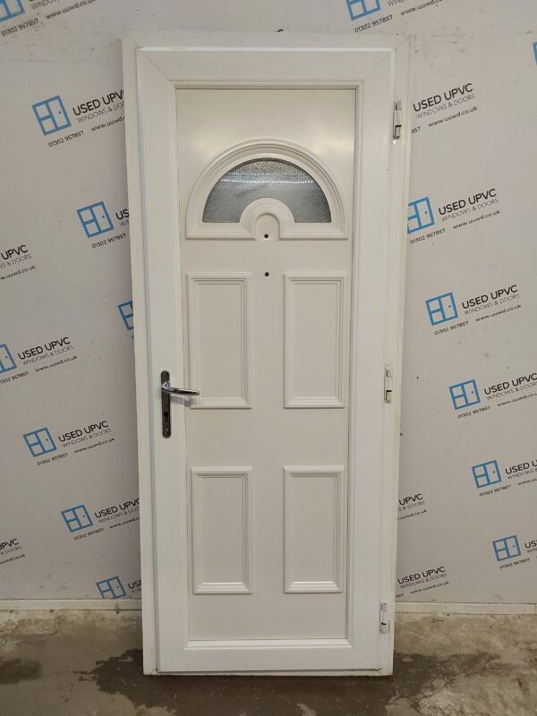Used White Upvc Back Door 850mm x 2050mm (Reduce To 835mm) C6004 - Image 2