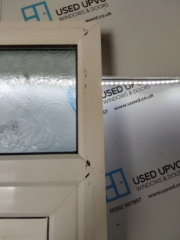 Used White Upvc Back Door And Toplight 860mm x 2425mm 0562 - Image 18
