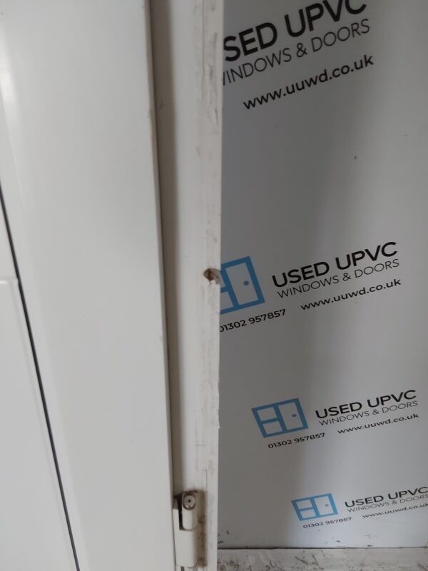 Used White Upvc Back Door And Toplight 860mm x 2425mm 0562 - Image 12