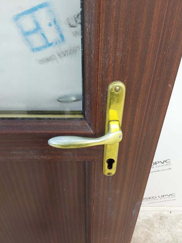 Used Woodgrain Upvc Back Door 920mm x 2065mm (Reduce To 900mm x 2045mm) 0078 - Image 7