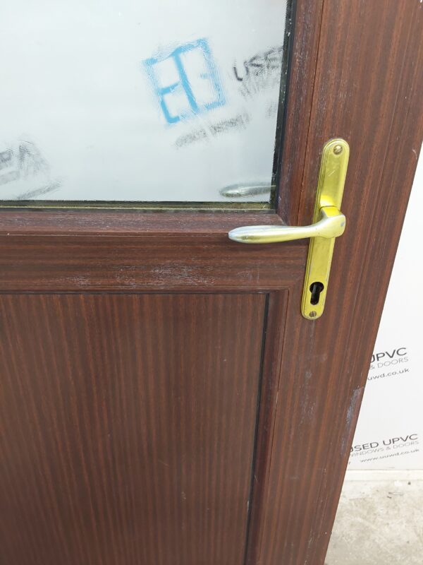 Used Woodgrain Upvc Back Door 920mm x 2065mm (Reduce To 900mm x 2045mm) 0078 - Image 11