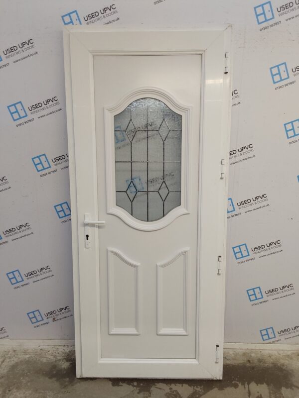 Used White Upvc Back Door 915mm x 2090mm (reduce to 900mm) 0764 - Image 2