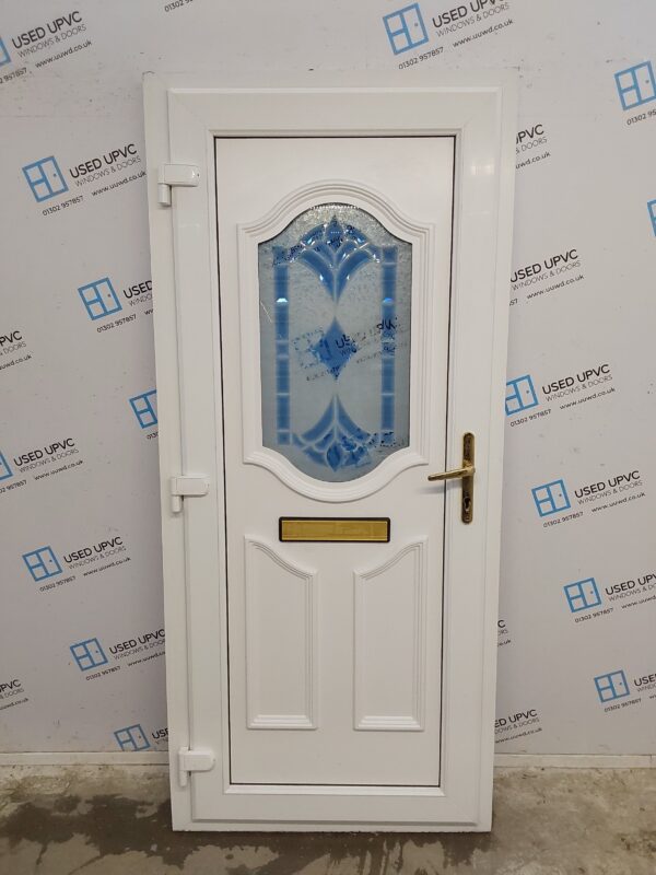 Used White Upvc Front Door 915mm x 2050mm (reduce to 890mm) 0621 - Image 2