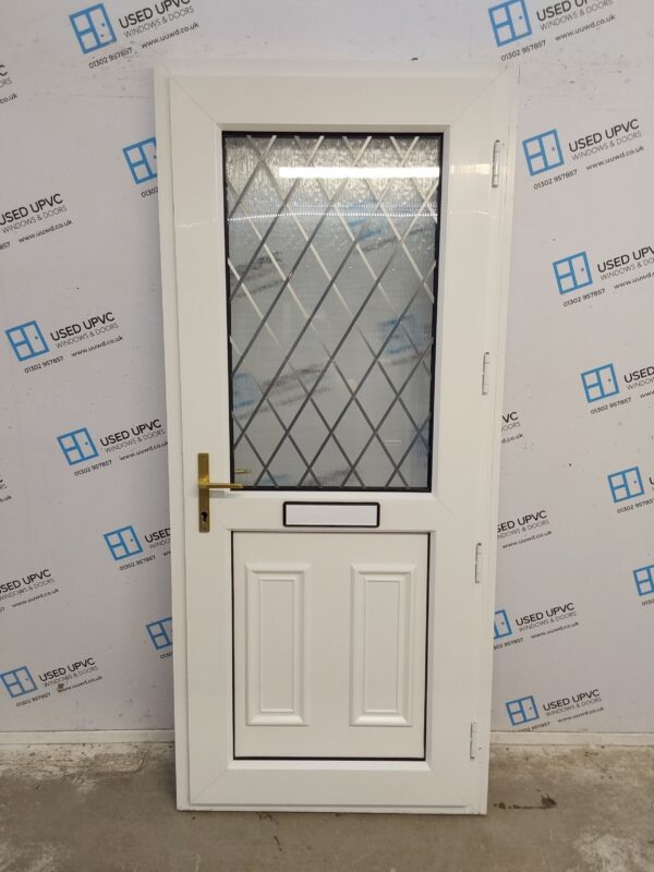 Used White Upvc Front Door 900mm x 2045mm (Reduce To 880mm) 0801 - Image 2