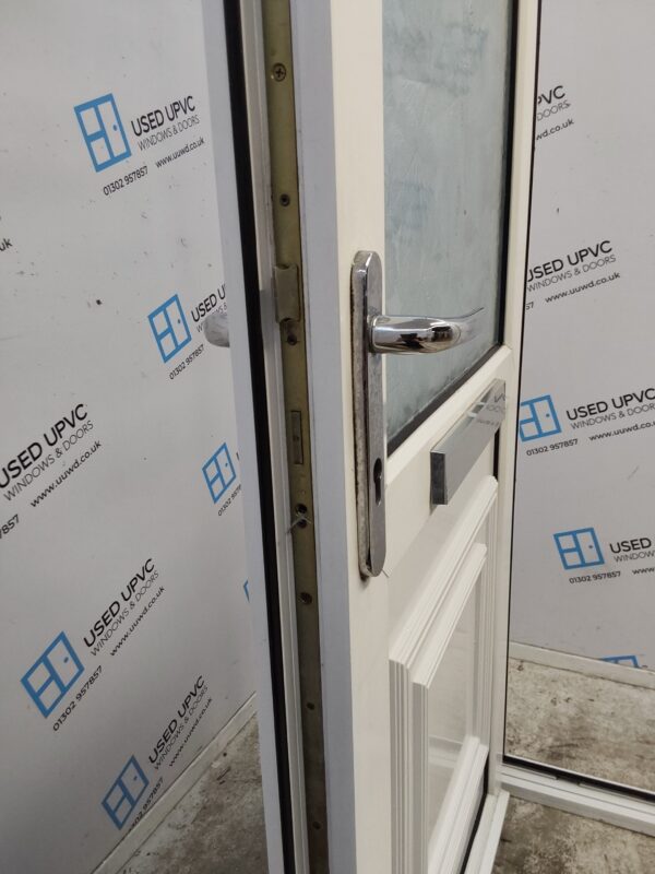 Used White Upvc Front Door And Arched Toplight 850mm x 2420mm 0575 - Image 5