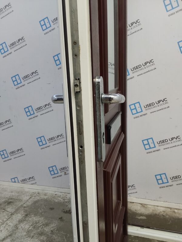 Used Rosewood Upvc Front Door 920mm x 2055mm (Reduce To 900mm) 0822 - Image 5