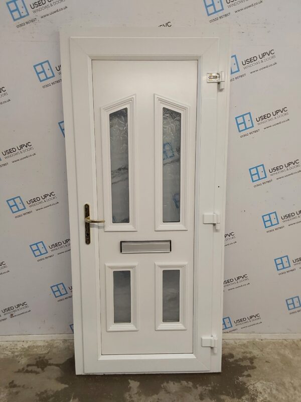 Used White Upvc Front Door 915mm x 2035mm (Reduce To 900mm) C6061 - Image 2