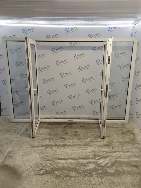 Used White Upvc French Doors And Side Panels 2955mm x 2030mm EA2 - Image 4