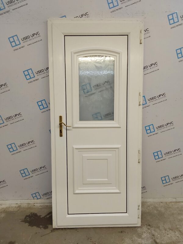 Used White Upvc Back Door 885mm x 2020mm 0648 - Image 2