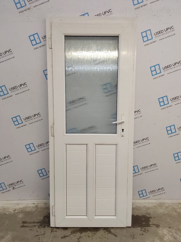 Used White Upvc Back Door 815mm x 2010mm 0612 - Image 2