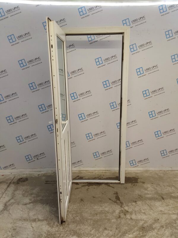 Used White Upvc Back Door 815mm x 2010mm 0612 - Image 3