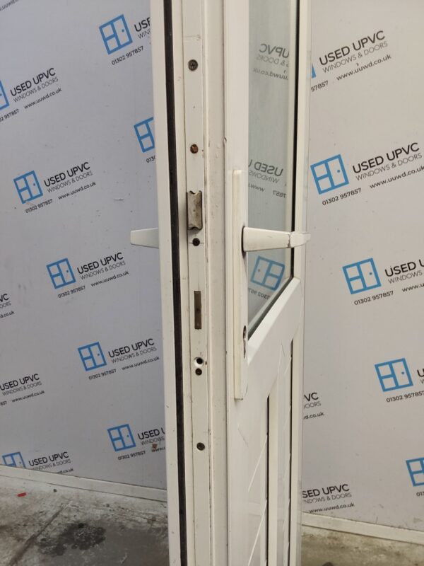 Used White Upvc Back Door 815mm x 2010mm 0612 - Image 5