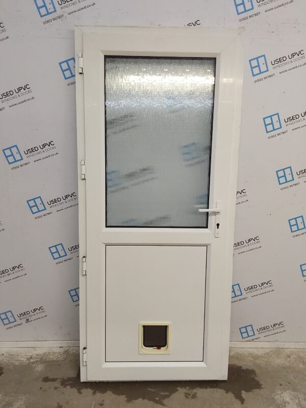 Used White Upvc Back Door 895mm x 2025mm 0313 - Image 2