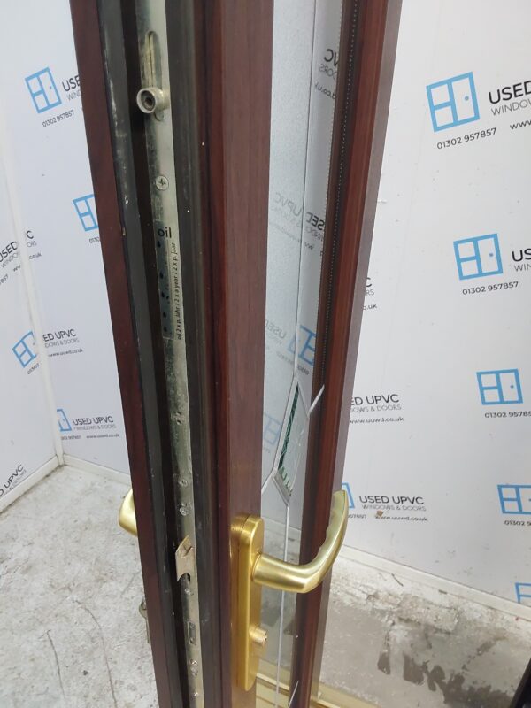 Used Rosewood Upvc French Doors 980mm x 2140mm EA2 - Image 7