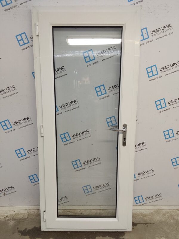 Used White Upvc Full Glass Back Door 895mm x 2055mm (reduce to 885mm) 0612 - Image 2