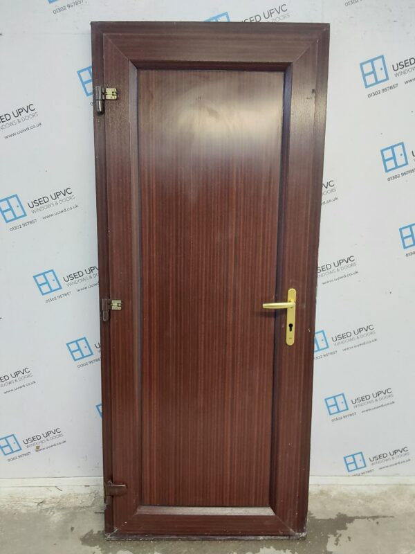 Used Woodgrain Upvc Back Door 840mm x 1995mm 0087 - Image 2