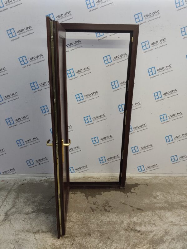 Used Woodgrain Upvc Back Door 840mm x 1995mm 0087 - Image 3