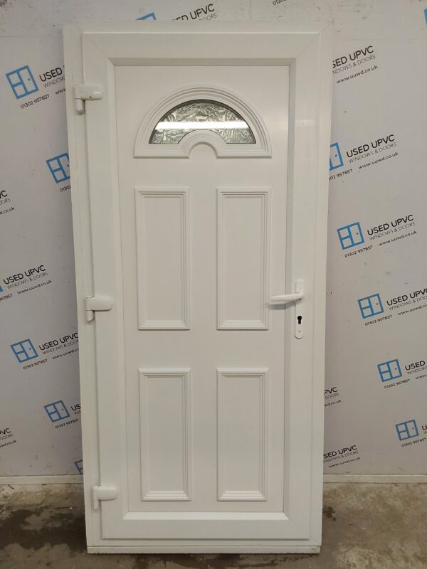 Used White Upvc Back Door 940mm x 2010mm (Reduce To 915mm) 0169 - Image 2