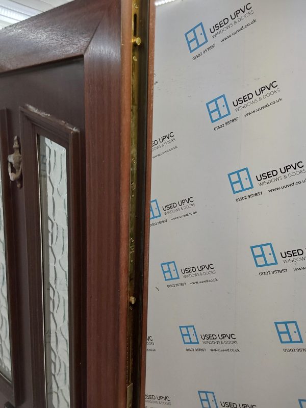 Used Woodgrain Upvc Front Door And Side Panel 1215mm x 2105mm DS011 - Image 4