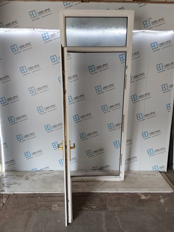 Used White Upvc Front Door And Toplight 920mm x 2415mm 0599 - Image 3