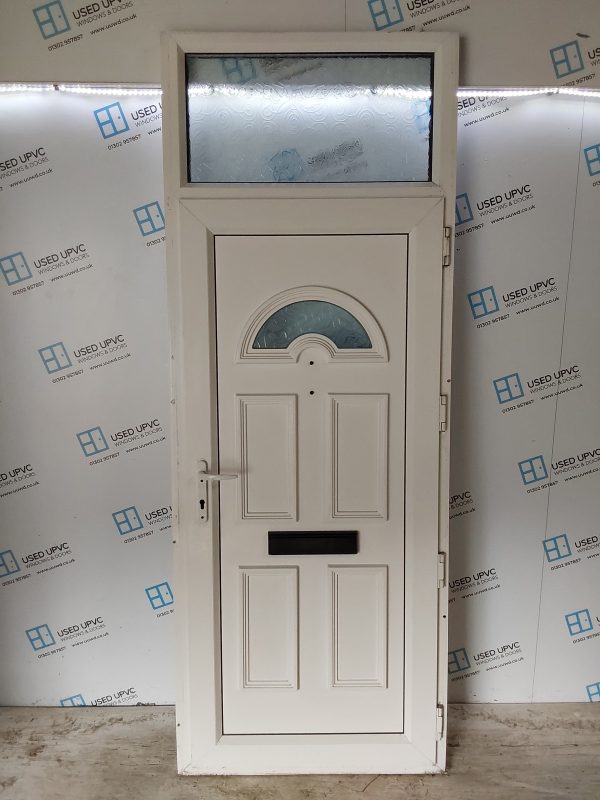 Used White Upvc Front Door And Toplight 920mm x 2425mm 0555 - Image 2