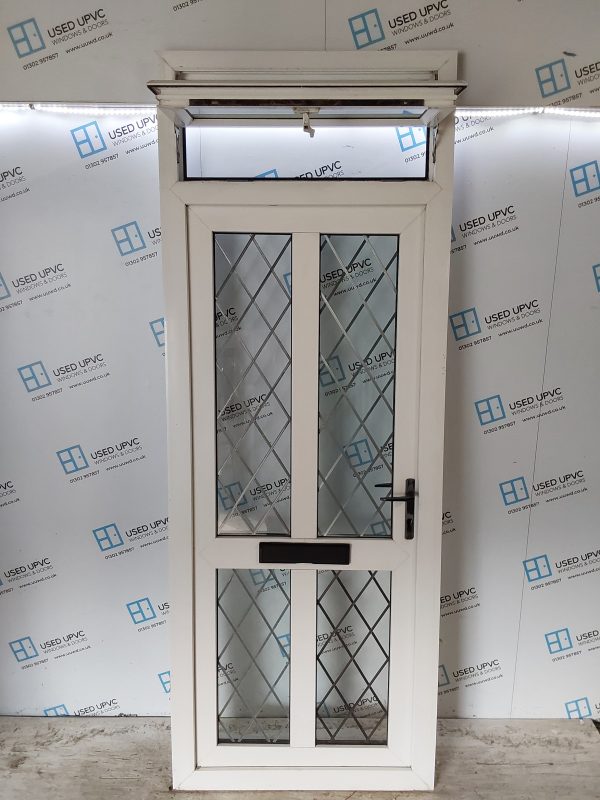 Used White Upvc Front Door And Toplight 910mm x 2435mm 0562 - Image 4