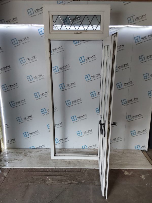 Used White Upvc Front Door And Toplight 910mm x 2435mm 0562 - Image 3