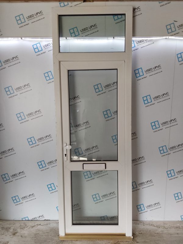 Used White Upvc Front Door And Toplight 845mm x 2570mm 0831