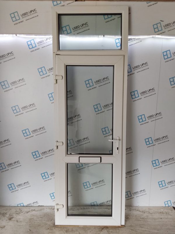 Used White Upvc Front Door And Toplight 845mm x 2570mm 0831 - Image 2