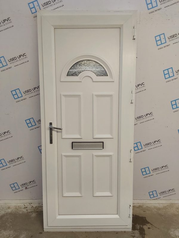 Used White Upvc Front Door 880mm x 2100mm C8D04 - Image 2