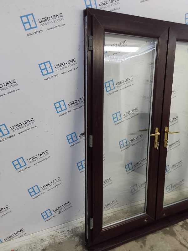 Used Rosewood Upvc French Doors 1575mm x 2090mm EA4 - Image 5