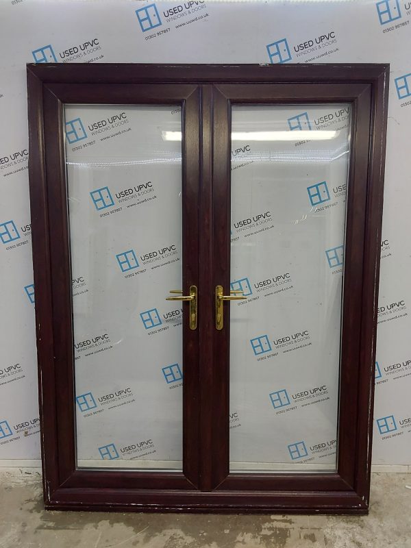 Used Rosewood Upvc French Doors 1575mm x 2090mm EA4 - Image 2