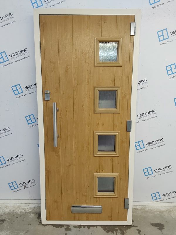 Used Red Composite Front Door 910mm x 2030mm 0093 - Image 2
