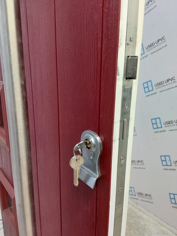Used Red Composite Front Door 910mm x 2030mm 0093 - Image 7