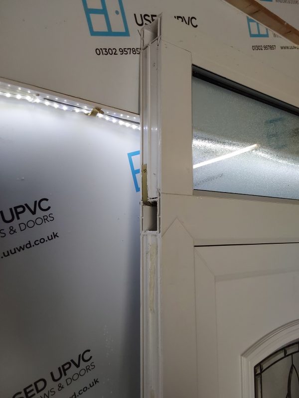 Used White Upvc Front Door With Side Panel And Toplight 1325mm x 2480mm DS024 - Image 7