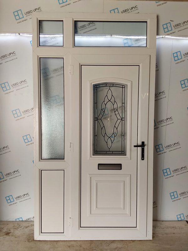 Used White Upvc Front Door With Side Panel And Toplight 1325mm x 2480mm DS024 - Image 2