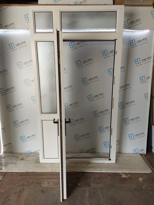 Used White Upvc Front Door With Side Panel And Toplight 1325mm x 2480mm DS024 - Image 3