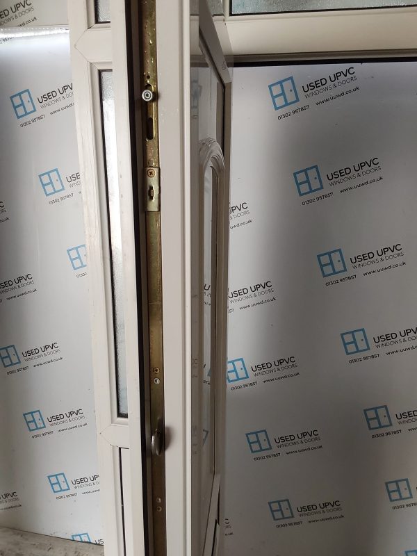 Used White Upvc Front Door With Side Panel And Toplight 1325mm x 2480mm DS024 - Image 4
