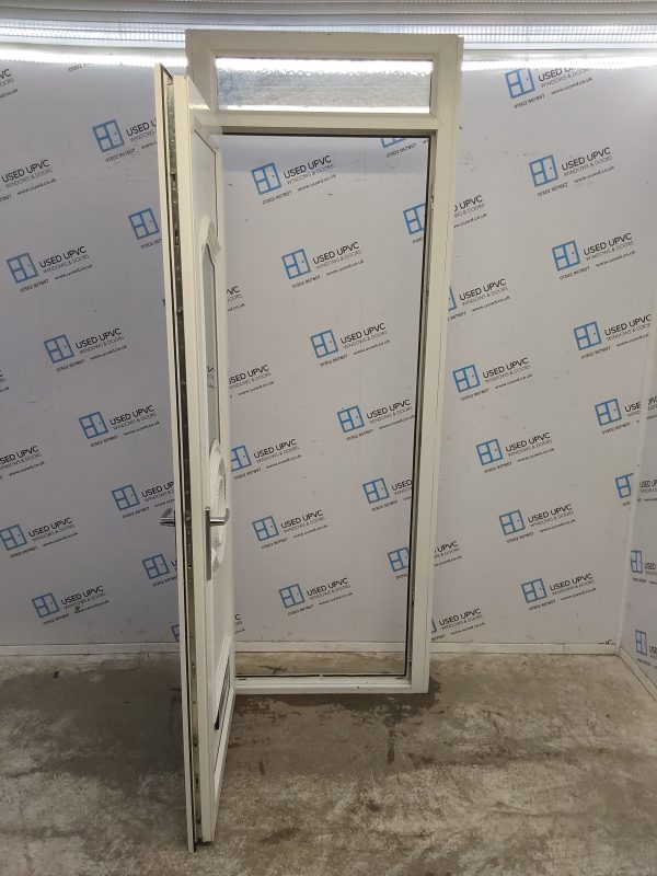 Used White Upvc Front Door And Toplight 870mm x 2360mm (Reduce To 830mm) 0462 - Image 3