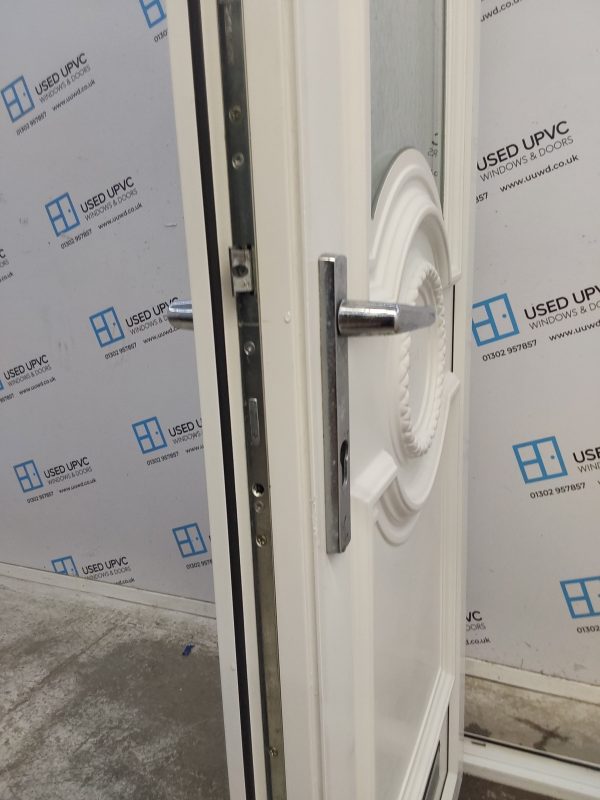 Used White Upvc Front Door And Toplight 870mm x 2360mm (Reduce To 830mm) 0462 - Image 5