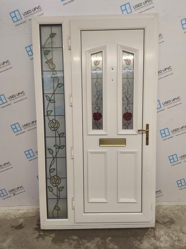 Used White Upvc Front Door And Side Panel 1185mm x 2100mm DS023 - Image 2