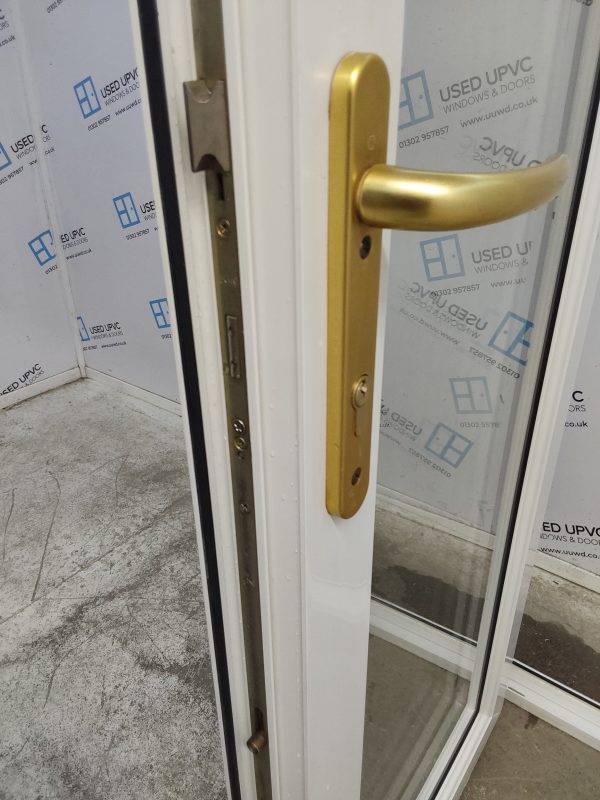 Used White Upvc French Doors 1435mm x 2210mm EA6 - Image 7